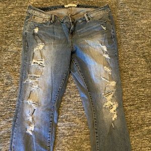 Torrid Distressed Capri Jeans